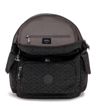 MOCHILA KIPLING CITY PACK S SIGNATURE EMB PRETO