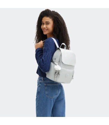 MOCHILA KIPLING CITY ZIP S NEW BRIGHT MET PRATA