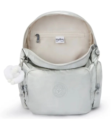 MOCHILA KIPLING CITY ZIP S NEW BRIGHT MET PRATA