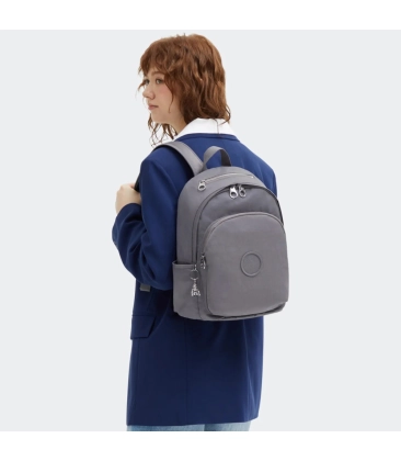 MOCHILA KIPLING DELIA GREY SPICE CINZA