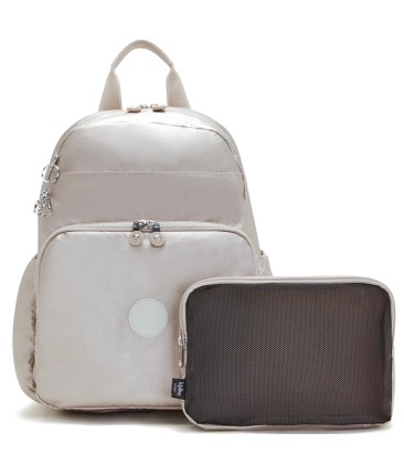 MOCHILA KIPLING MAISIE METALLIC GLOW PRATA