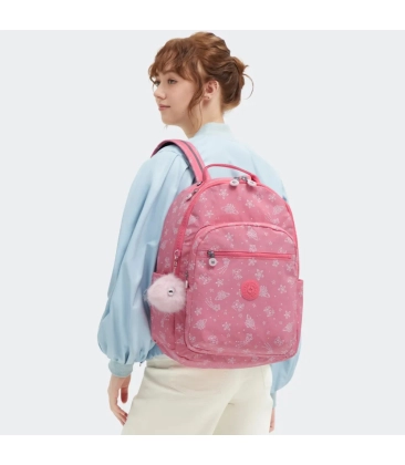 MOCHILA KIPLING SEOUL GLITTER CATS ROSA