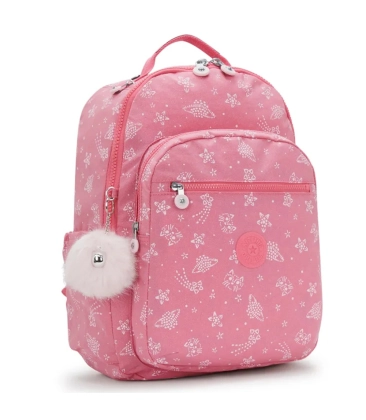 MOCHILA KIPLING SEOUL GLITTER CATS ROSA