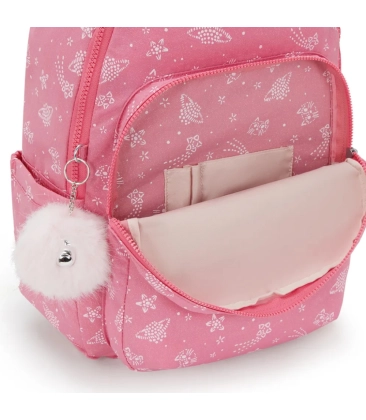 MOCHILA KIPLING SEOUL GLITTER CATS ROSA