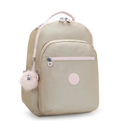 MOCHILA KIPLING SEOUL GOLD SHIMMER DOURADO