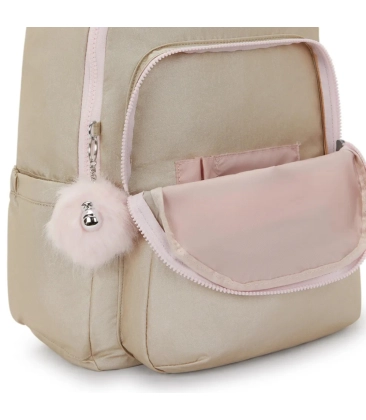 MOCHILA KIPLING SEOUL GOLD SHIMMER DOURADO