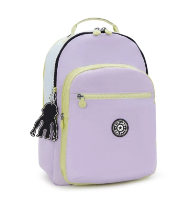 MOCHILA KIPLING SEOUL LAP LAVENDAR BLOCK ROXO