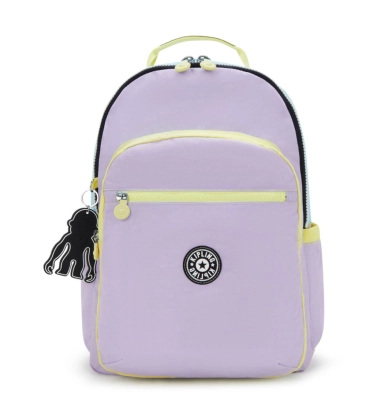 MOCHILA KIPLING SEOUL LAP LAVENDAR BLOCK ROXO