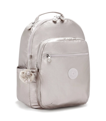 MOCHILA KIPLING SEOUL METALLIC GLOW PRATA