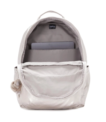 MOCHILA KIPLING SEOUL METALLIC GLOW PRATA