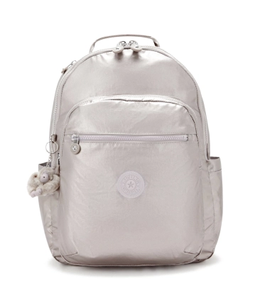 MOCHILA KIPLING SEOUL METALLIC GLOW PRATA