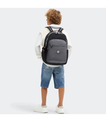MOCHILA KIPLING SEOUL SPACE BLACK BLOCK PRETO