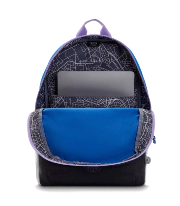 MOCHILA KIPLING SONNIE BLACK OCEAN BLUE MULTICOLOR