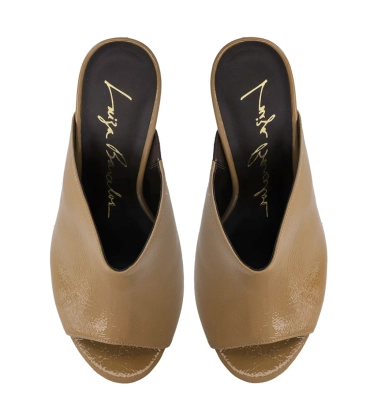 MULE SALTO ALTO ANABELA LUIZA BARCELOS BEGE