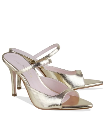 MULE SALTO ALTO ESSENCIAIS LUIZA BARCELOS DOURADO