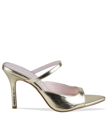 MULE SALTO ALTO ESSENCIAIS LUIZA BARCELOS DOURADO