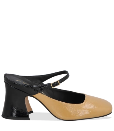 MULE SALTO BLOCO MÉDIO LUIZA BARCELOS BEGE