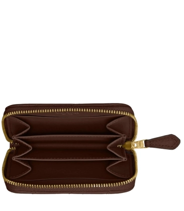 PORTA CARTÕES COACH NEW YORK SMALL ZIP AROUND MARROM