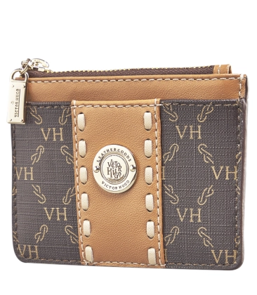 PORTA CARTÃO JIMMY ZIP L ELOS VICTOR HUGO MARROM