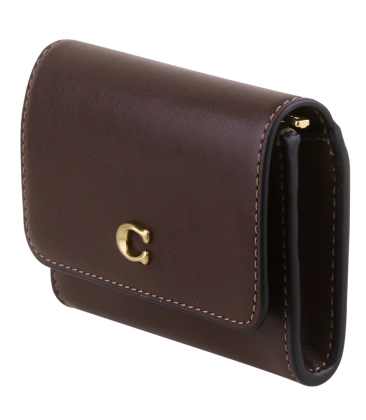 PORTA-CARTÕES COACH NEW YORK ESSENTIAL FLAP MARROM