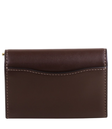 PORTA-CARTÕES COACH NEW YORK ESSENTIAL FLAP MARROM