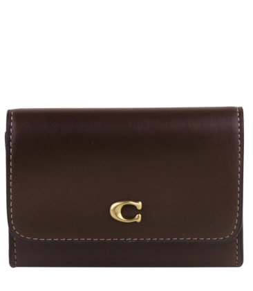 PORTA-CARTÕES COACH NEW YORK ESSENTIAL FLAP MARROM