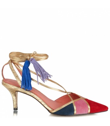 SCARPIN LUIZA BARCELOS SALTO MEDIO METALIZADO ROSA COLORIDO • Resedá  Multimarcas