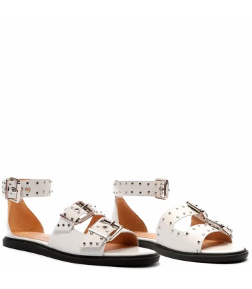 Sandália Feminina Rasteira Tachas - Schutz - Preto - Shop2gether