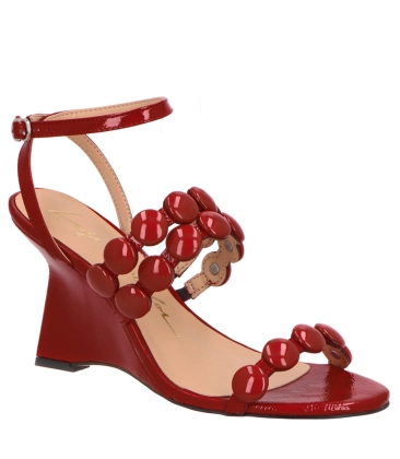 SANDÁLIA ANABELA SALTO ALTO LUIZA BARCELOS VERMELHO