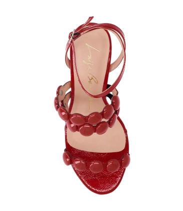 SANDÁLIA ANABELA SALTO ALTO LUIZA BARCELOS VERMELHO