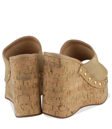 SANDÁLIA ANABELA SALTO ALTO SCHUTZ BEGE