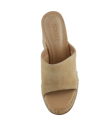 SANDÁLIA ANABELA SALTO ALTO SCHUTZ BEGE