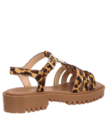 SANDÁLIA FLAT SALTO BAIXO TRATORADA LUIZA BARCELOS ANIMAL PRINT