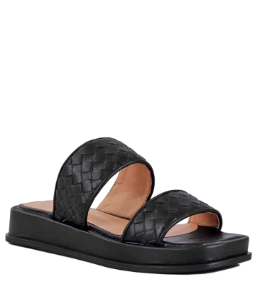 SANDÁLIA FLAT TRESSÊ LUIZA BARCELOS PRETO