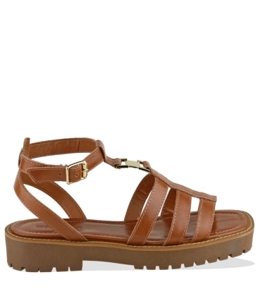 SANDÁLIA FLATFORM SALTO BAIXO BENTANA CARAMELO