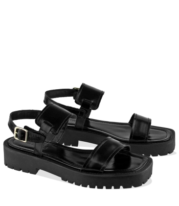 SANDÁLIA FLATFORM SALTO BAIXO BENTANA PRETO