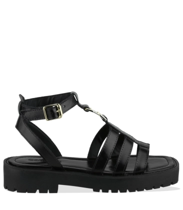 SANDÁLIA FLATFORM SALTO BAIXO BENTANA PRETO