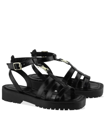 SANDÁLIA FLATFORM SALTO BAIXO BENTANA PRETO