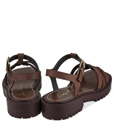 SANDÁLIA FLATFORM SALTO BAIXO TRATORADA LUIZA BARCELOS MARROM