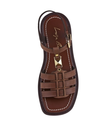 SANDÁLIA FLATFORM SALTO BAIXO TRATORADA LUIZA BARCELOS MARROM