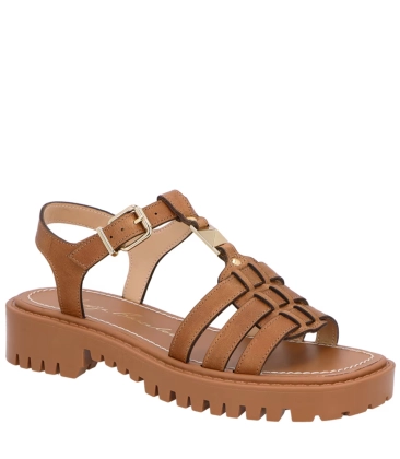 SANDÁLIA FLATFORM SALTO BAIXO TRATORADA LUIZA BARCELOS MARROM