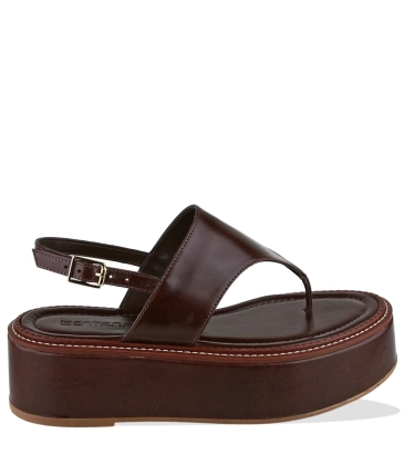 SANDÁLIA FLATFORM SALTO MÉDIO BENTANA MARROM