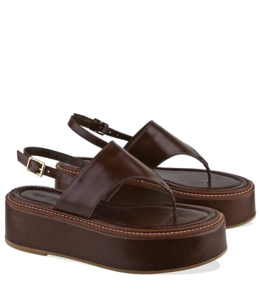 SANDÁLIA FLATFORM SALTO MÉDIO BENTANA MARROM