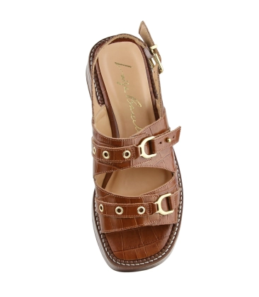 SANDÁLIA FLATFORM SALTO MÉDIO LUIZA BARCELOS MARROM