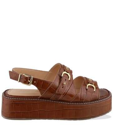 SANDÁLIA FLATFORM SALTO MÉDIO LUIZA BARCELOS MARROM