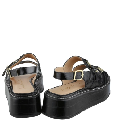SANDÁLIA FLATFORM SALTO MÉDIO LUIZA BARCELOS PRETO