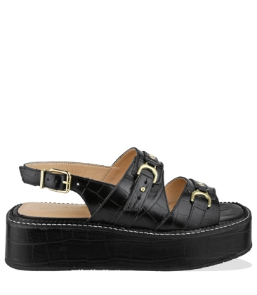 SANDÁLIA FLATFORM SALTO MÉDIO LUIZA BARCELOS PRETO