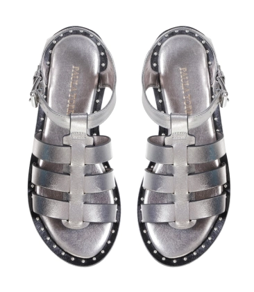 SANDÁLIA FLATFORM SALTO MÉDIO MADSON PAULA TORRES PRATA