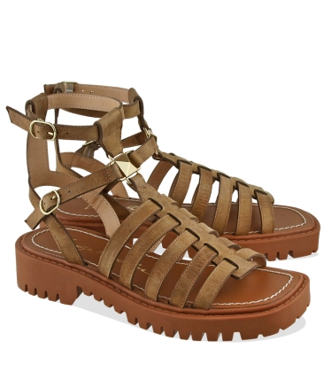 SANDÁLIA FLATFORM TRATORADA LUIZA BARCELOS MARROM