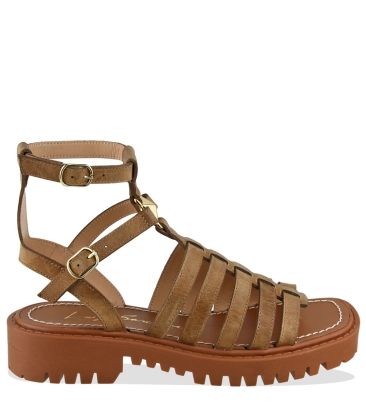 SANDÁLIA FLATFORM TRATORADA LUIZA BARCELOS MARROM